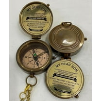 Engraved Compass My Dear Son Brass Compass Engraved Gifts for Men Antique for Men Romantic Gifts for Him/Her Keepsake Gifts for Son Compass Boating Compass Direction Pocket Compass Gift
