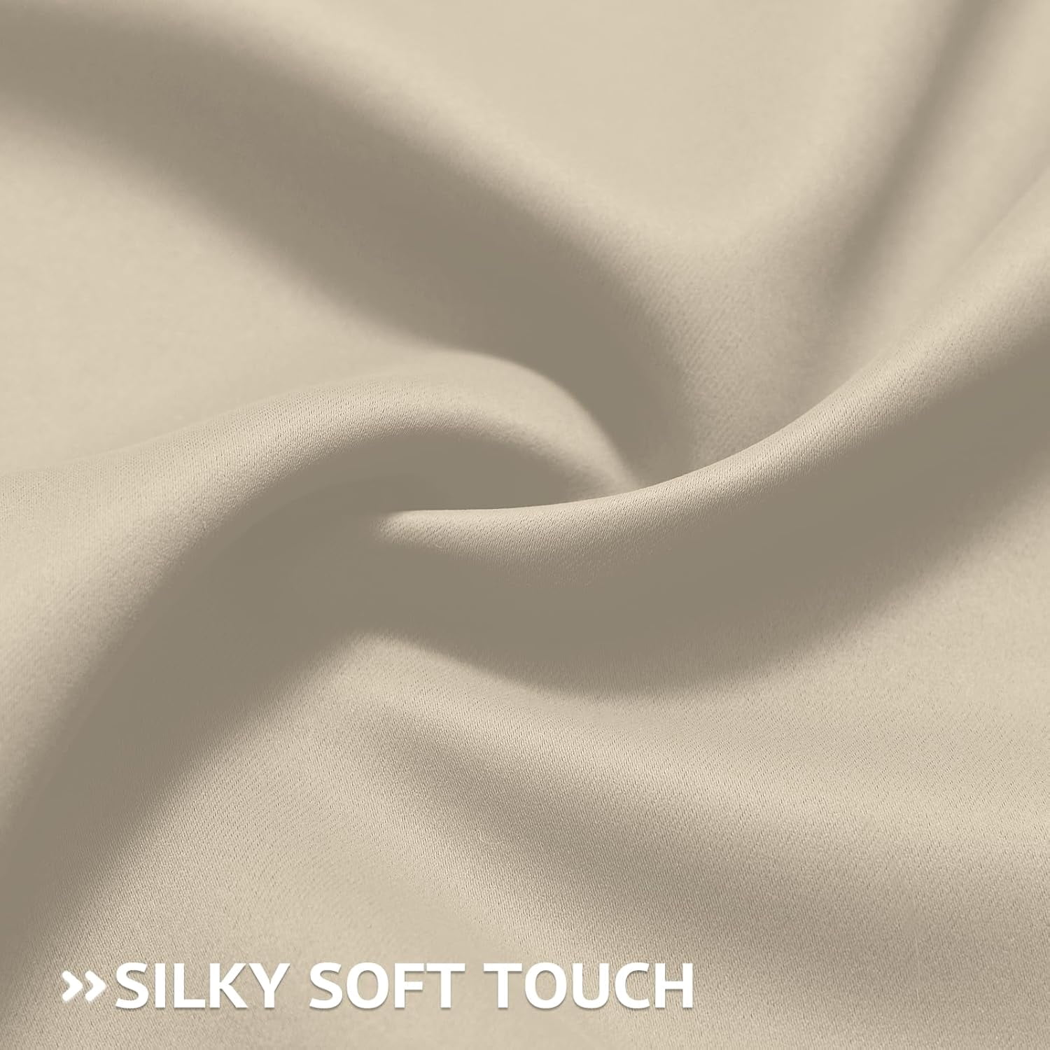 Blackout Curtains & Drapes Room Darkening Curtains 84 inch Length 2 Panels,Grommet Polyester Light Blocking Insulated Thermal Window Curtain for Bedroom/Living Room,Beige 42x84 inches