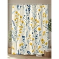 thumbnail image 4 of Fsddascl Blue Yellow Spring Floral Shower Curtain Set - 72" x 78" Washable Bathtub Curtain with 12 Hooks, Summer Blooms Botanicals Waterproof Fabric Stall Shower Curtains for Bathroom/Bathtub Décor, 4 of 6
