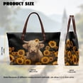 thumbnail image 6 of ZUXONGSY Highland Cow Sunflower Print Tote Bag for Women Lightweight Top Handle Bag Fashion Top Handle Satchel with Zipper for Excursions Shopping, 6 of 6