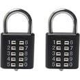 thumbnail image 1 of HUGFEGWE 10 Digit Push Button Combination Padlock Digital Lock for Locker Cabinet Case Drawer,Fixed Gym Cabinet Door Toolbox Padlock Gym Sports School and Employee Lock,Black 2PCS CJB91-26068, 1 of 8