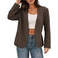 thumbnail image 4 of Paiwinds Women's Blazer Jackets Casual Open Front Collarless Long Sleeve with Decorative Buttons Oversized Relaxed Fit Outerwear, 4 of 6