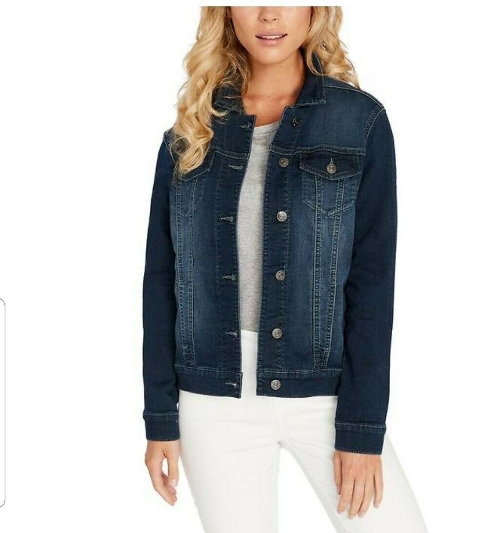 Buffalo David Bitton Women's Knit Denim Jacket, Dark Denim Wash XS