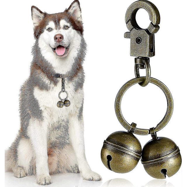 Extra Loud Brass Pet Collar Bells Pair - Durable Cat and Dog Bells for Pets