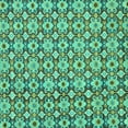 thumbnail image 1 of Ahgly Company Machine Washable Indoor Square Abstract Turquoise Blue Modern Area Rugs, 5' Square, 1 of 4