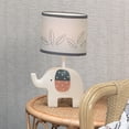 thumbnail image 6 of Lambs & Ivy Patchwork Jungle Modern Cream Elephant Lamp With Gray Shade & Bulb, 6 of 7