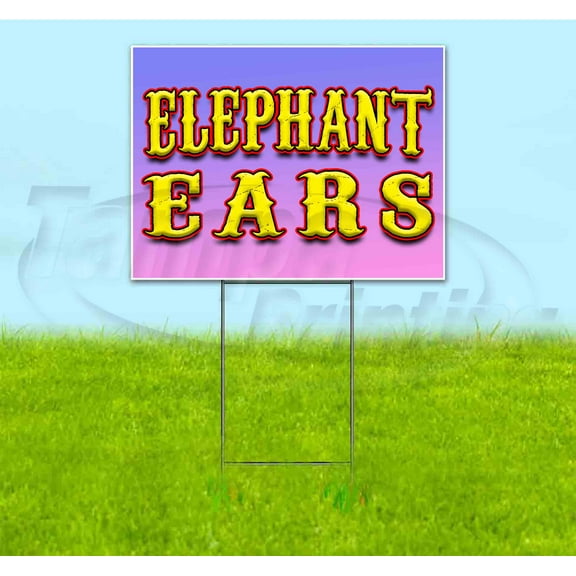 Elephant Ears (18" x 24") Yard Sign, Includes Metal Step Stake