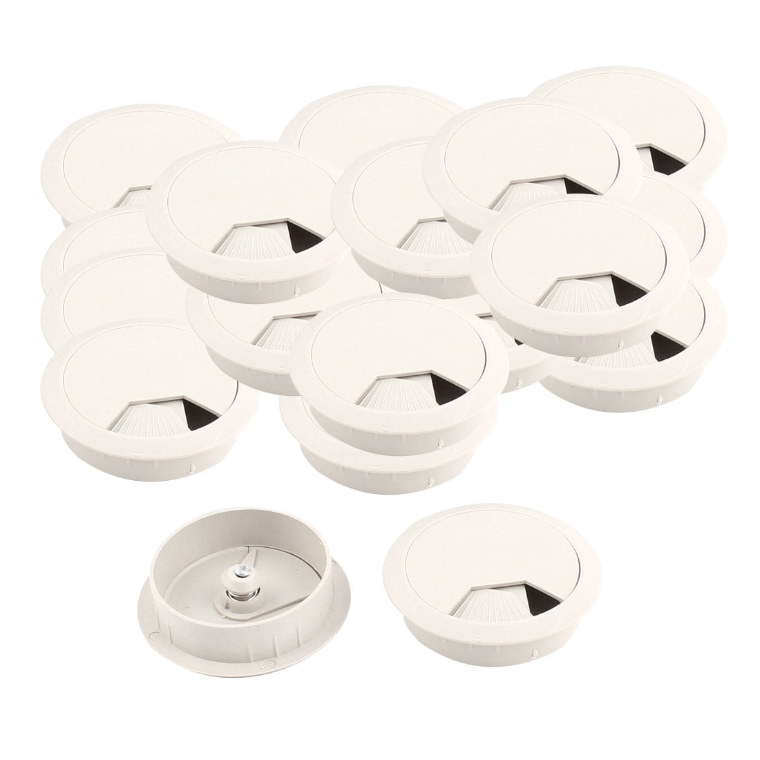PC Computer Desk Table Plastic Grommet Wire Cable Hole Cover Cap Gray