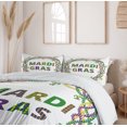 thumbnail image 6 of Ambesonne Mardi Gras Duvet Cover Sets, Vivid Beads Patterns, 2-Queen, Purple Green Yellow, 6 of 7