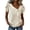 Beige, variant on 100% Cotton Blouses for Women V-Neck Button Short Sleeve Shirts Solid Color Pullover Casual Plus Size Summer Tops,Size S-2XL