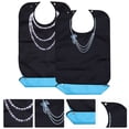 thumbnail image 1 of OULII Adjustable Adult Bib for Seniors with Snap Buckle Strap Durable Polyester Black 2pcs, 1 of 6