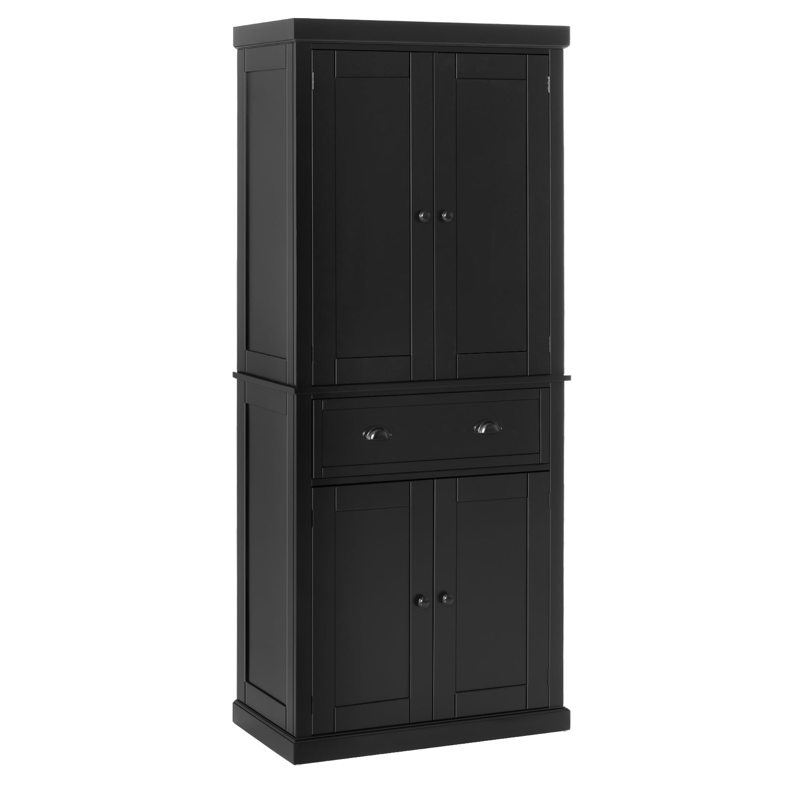 HomCom 72" Traditional Freestanding Kitchen Cupboard Pantry Cabinet with Elegant Colonial Design, Antique Hardware