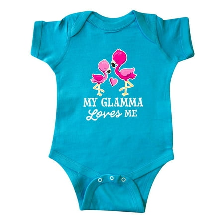 

Inktastic My Glamma Loves me with Two Flamingos Gift Baby Boy or Baby Girl Bodysuit