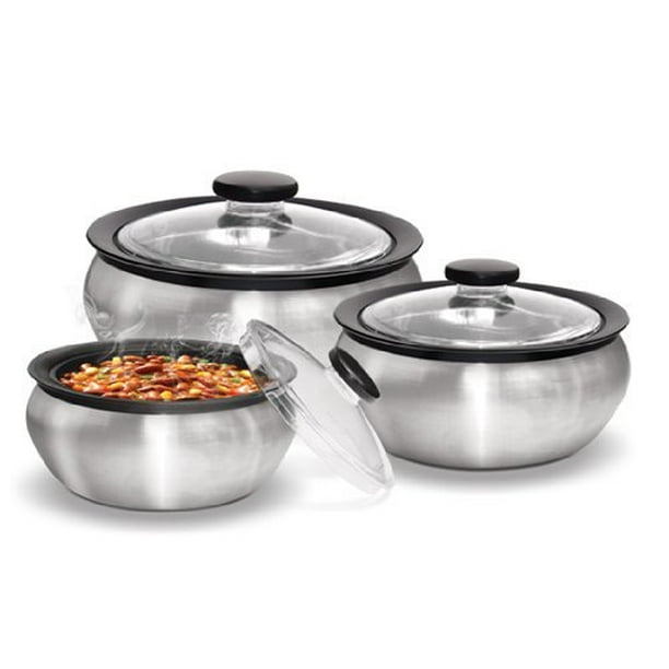 Milton 600/1500/2000ml 3Piece Thermo HotPot Insulated Casserole Gift