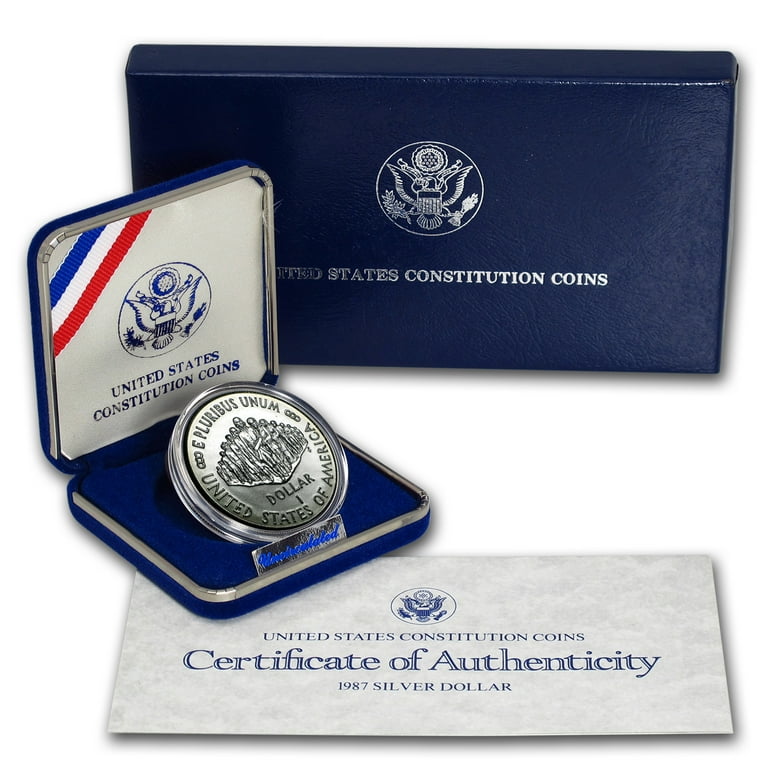1987-P Constitution $1 Silver Commem BU (w/Box & COA