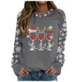 thumbnail image 1 of Wyzesi Chandails d'Automne pour Grande Mode Chandail à Enfiler Hauts pour Femmes Joyeux Noël Imprimé Col Chandail Col Rond Coupe Chandail Hauts Décontractés Manches Longues Chandails d'Entraînement Blouse Ample, 1 of 4