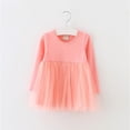 thumbnail image 2 of KVPLBQFD Knotted Gown Wedding Gown Red Princess Dresses for Girls White Dress Long Sleeve Dance Clothes New Born Clothes Baby Girl, Pink 9-12 Months, 2 of 9