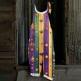thumbnail image 2 of Dresfit Mardi Gras Overalls for Woman Sleeveless Patchwork Jumpsuit 2026 Wide Leg Adjustable Strap Carnival Romper Loose Petite Loungewear Purple M, 2 of 4