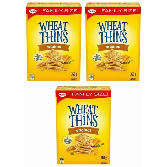 Wheat Thins Original Crackers, Family Size, 350g (3 Pack)