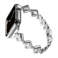 thumbnail image 3 of Bling Band Compatible for Apple Watch 38mm 40mm 41mm for Women, Cute Fashion Sparkle Bracelet Jewelry Metal Strap with Bands Removal Tool for iWatch Series 9 8 7 6 5 4 3 2 1 SE,Silver, 3 of 8