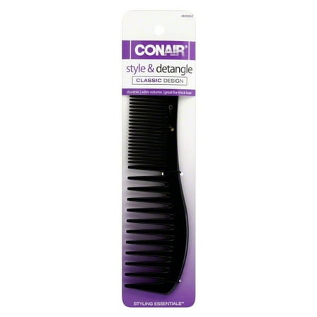 Conair Styling Essentials Wide Tooth Lift Comb, Thick Hair, Black