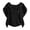Black, variant on Kelon Blouses for Women Short Sleeve Shirts Crew Neck Linen Cotton Fashion Clothes Vacation Outfits Summer Going Out Basic Tee, XL