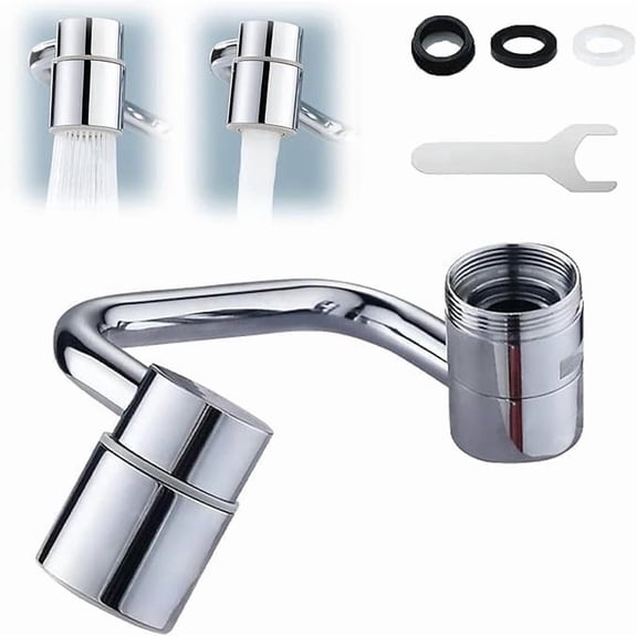 Upgraded 1080° Rotating Faucet Extender Aerator,Solid Brass Universal Splash Filter Faucet,1080 Big Angle Swivel Faucet Aerator Sink Attachment,Dual-Function 2-Flow Sprayer