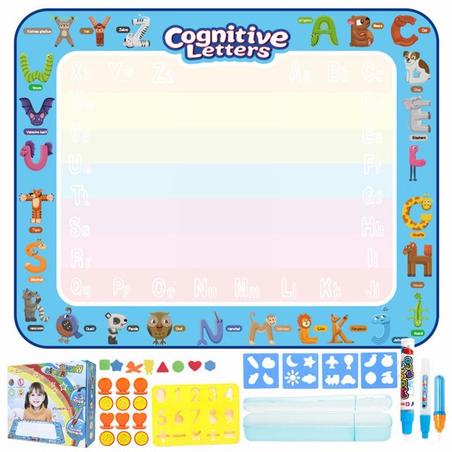 XFGOU Water Canvas Toys and Hobbies Children's Knowledge Of Water Canvas Letters Clear Water Painting Pad Educational Science And Education Writing Board 5ml Water Canvas