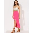 thumbnail image 2 of Falda Larga Allegra K con Pliegues y Abertura Lateral Fucsia S, 2 of 5