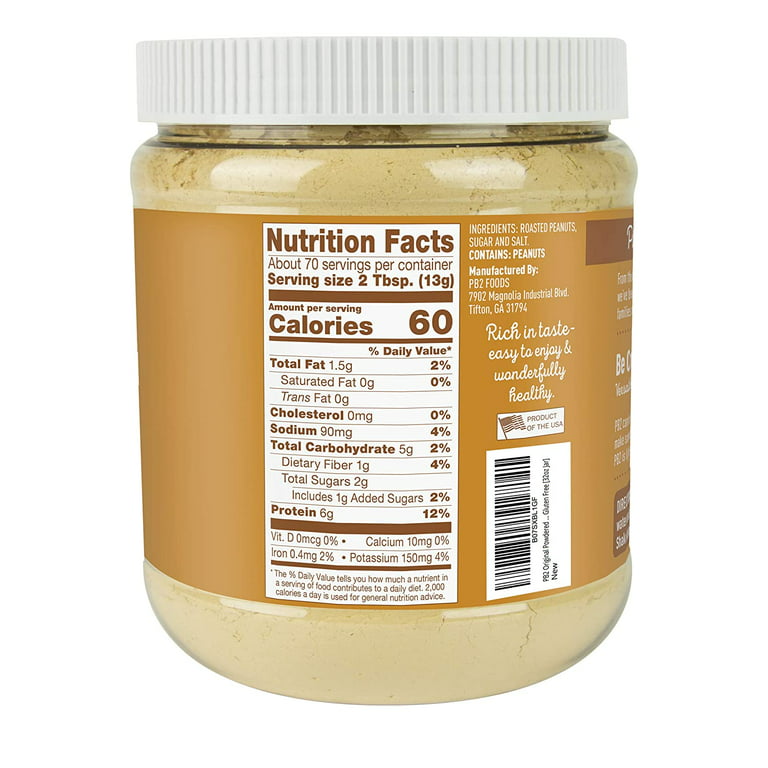 PB2 Pure Peanut Butter Powder - [2 lb/32 oz Jar] - No Added Sugar, No Added  Salt, No Added Preservatives - 100% All Natural Roasted Peanuts - 6g of