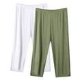thumbnail image 6 of Women's Casual Fashion Solid Color Three-Quarter Shorts Pants Bottoms Thin Loose Large Size Home Lounge Wear for Sports and Can Be Worn Outside | Aestivo,Gray XL, 6 of 6