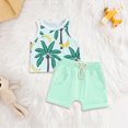 thumbnail image 2 of Toddler Baby Boy Outfits Summer Clothes Set Beach Tank Top and Beach Shorts Vacation Playwear Summer Outfits, 2 of 7