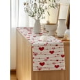 thumbnail image 5 of Table Runner 90 Inches Long for Kitchen Dining, Valentine's Love, Dresser Scarf Farmhouse, Dining Table Decorations for Wedding/Parties, Saint Red Heart Stripes Retro 13 x 90 In, 5 of 9