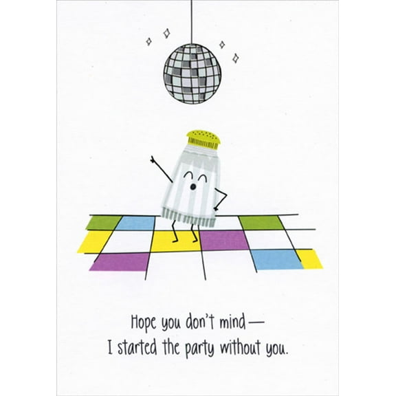 Designer Greetings Salt Shaker Dancing Under Disco Ball Funny / Humorous Birthday Card