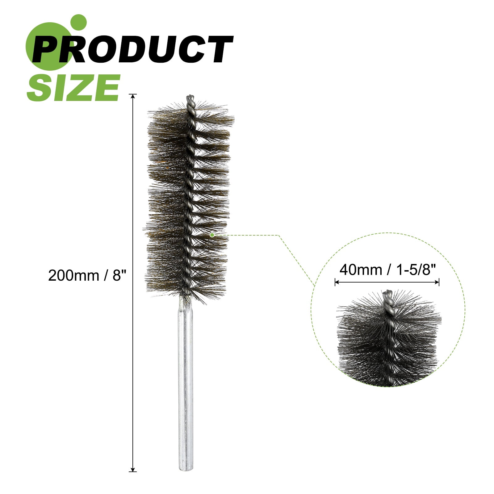 6pcs Pipe Cleaners Brush Set 1.57 Inch Stainless Steel Bristles Cleaning Brush with Ergonomic Handle for Bottles Straws Pipes Keyboards Tubes, Silver