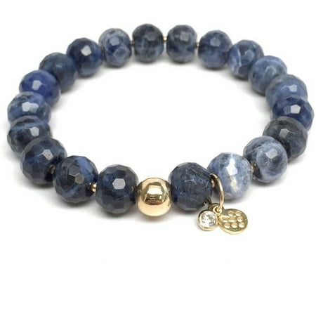 Julieta Jewelry Blue Sodalite London 14kt Gold over Sterling Silver Stretch Bracelet