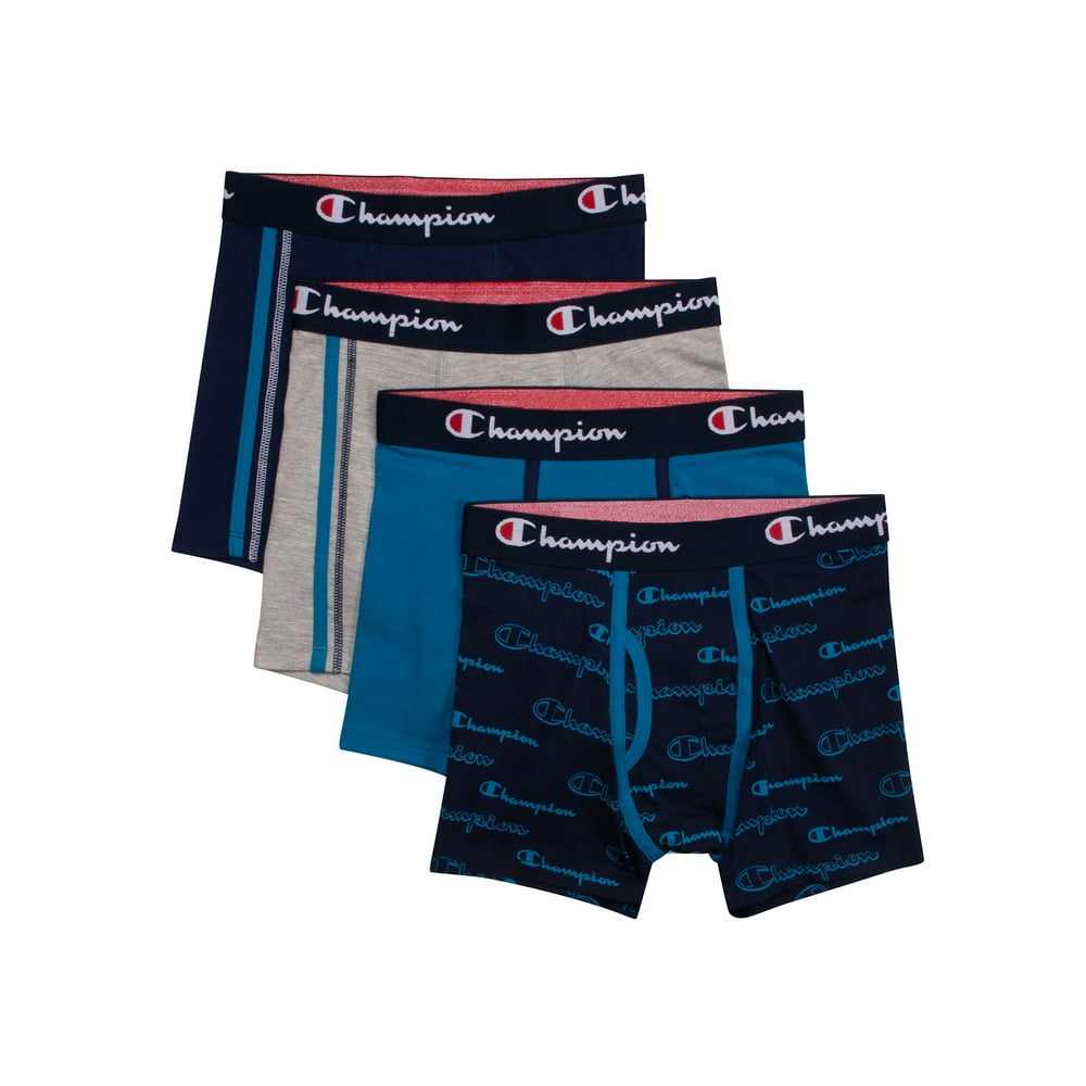 Champion Champion Boys Underwear, 4 Pack Cotton Boxer Briefs Sizes S