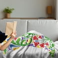 thumbnail image 3 of Letter L Soft Flannel Fleece Throw Blanket, Vintage Composition with Leaf and Blossom in Lively Colors Print, Cozy Plush for Indoor and Outdoor Use, 60" x 80", Multicolor, by Ambesonne, 3 of 5