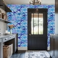 thumbnail image 3 of Peel and Stick Wallpaper 17.7in x 9.8ft Purple Blue Starfish Soft Blue marine life underwater ocean Contact Paper Vinyl Waterproof Self Adhesive Wall Paper for Bedroom Shelf Cabinet Renter Friendly, 3 of 8