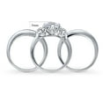 thumbnail image 4 of BERRICLE Sterling Silver 3-Stone Wedding Engagement Rings 1.25 Carat Round Cut Cubic Zirconia CZ Ring Set for Women, Rhodium Plated Size 10, 4 of 13