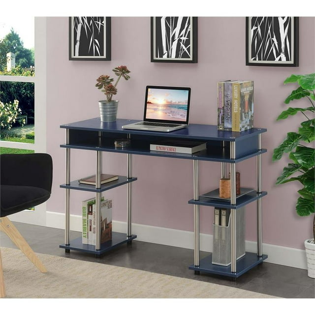 Convenience Concepts Designs2Go Bureau Étudiant Sans Outils en Finition Bois Bleu