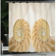 thumbnail image 4 of Ambesonne Geometric Shower Curtain, Symmetrical Seashells, 69"Wx84"L, Cream White, 4 of 5