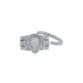 thumbnail image 3 of 14kt White Gold Round Diamond Pear Cluster Bridal Wedding Ring Band Set 3 Cttw, 3 of 3