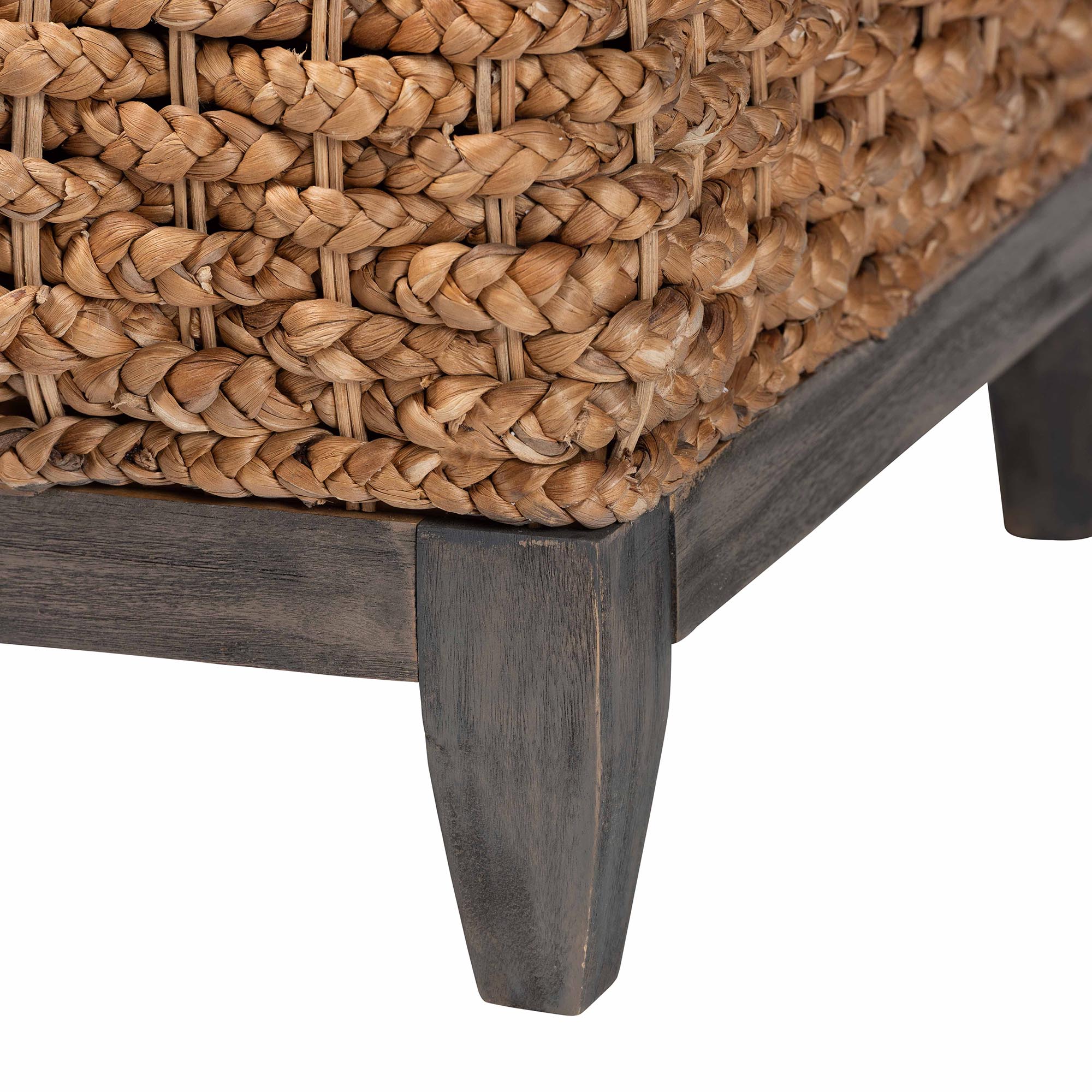 bali & pari Bailey Boho Storage Ottoman, 30"W, Square, Natural Brown