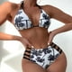 thumbnail image 1 of Bikinis Traje De Baño Bikinis divididos Traje de baño Impreso Sexy Traje de baño de dos piezas sin espalda (Blanco S) Cgtredaw Para estrenar, 1 of 1