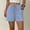 *Light Blue, variant on ClodeEU Women's Elastic Waist Shorts,Casual Solid Color Loungewear Shorts with Pockets Army Green,Women's Plus L