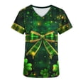 thumbnail image 5 of lcziwo St. Patrick's Day Women Scrubs Tops Workwear Loose Nursing Uniform Scrubs Shirts Fashion Irish Holiday Tops with Pockets Gold XXL Ofertas Flash, 5 of 6