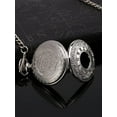 thumbnail image 4 of Yao Vintage Roman Numerals Scale Quartz Pocket Watch with Chain,Silver, 4 of 6