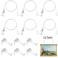 thumbnail image 1 of Picture Rail Hanging System, 12 Pcs Photo Frame Display Cables 79’’ with Adjustable Hook, 66lb Stainless Steel Picture Rail Hanging Kit, Gallery Hanging Kit for Art Gallery, Wall Picture, Exhibition, 1 of 7