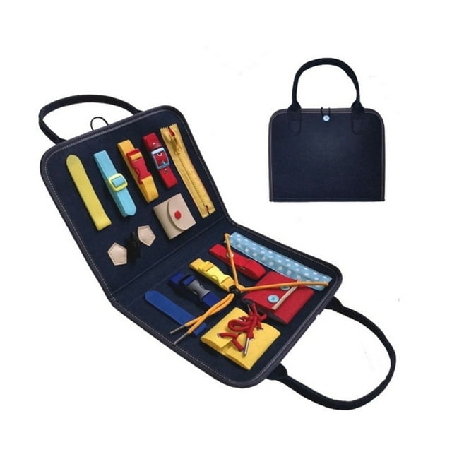 Tableau d'Activités pour Enfants pour Compétences de Base Apprentissage Protection Environnementale Jouets pour Enfants Éducation Précoce Aides Pédagogiques Habillage Tableau d'Apprentissage Sac Conçu pour Garçons et Filles